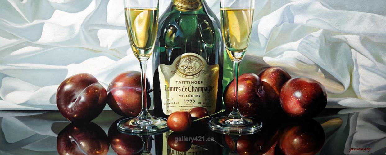Taittinger and Plums by Alexander Sheversky