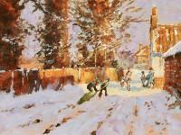 Bringing in the Christmas Tree, Pedley Lane by John Haskins
